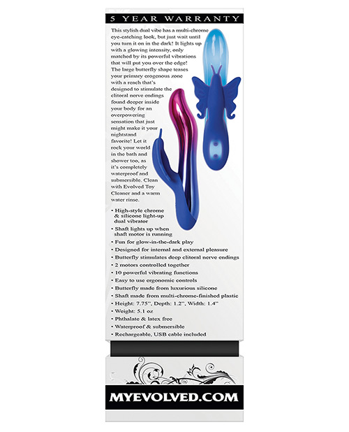 Evolved Firefly Dual Stim Rabbit Vibrator - Blue