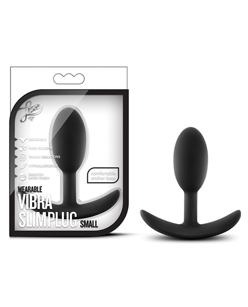 Blush Luxe Wearable Vibra Slim Butt Plug Small - Black