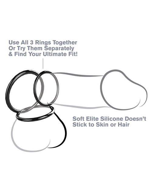 Pipedream Fantasy C - Ringz Silicone 3 - Cock Ring Stamina Set