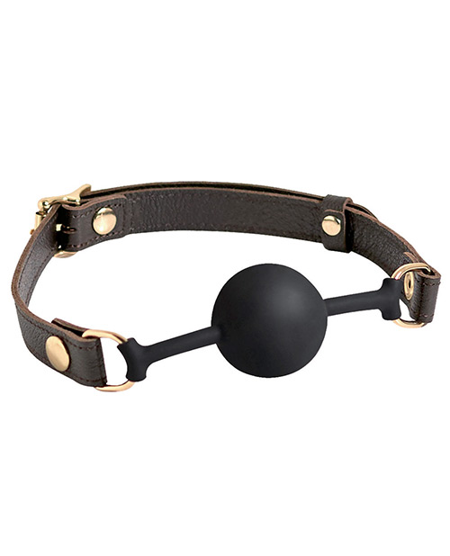 Spartacus Fetish Silicone Ball Gag - Brown Leather Strap 43Mm Ball