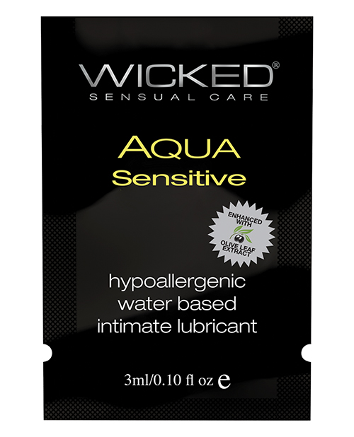 Wicked Sensual Care Collection Hypoallergenic Aqua Sensitive Waterbased Personal Lubricant - .1 Oz