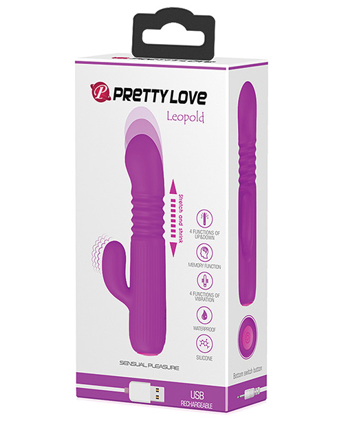 Pretty Love Leopold Mini Thruster Rabbit Vibrator - Fuchsia