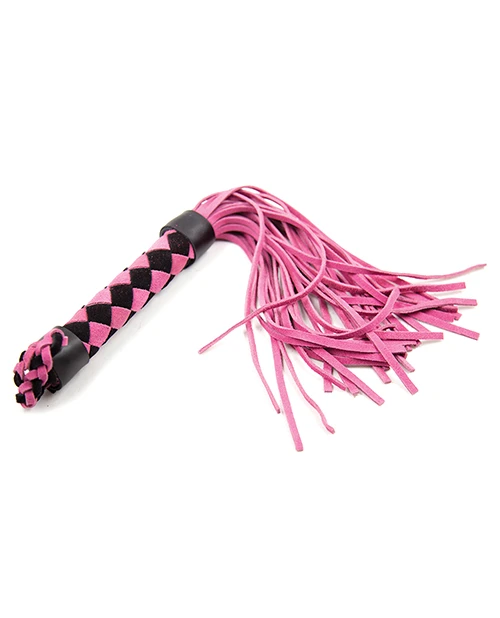 Plesur Fetish 15" Leather Flogger - Pink