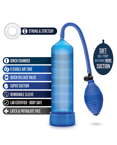 Blush Performance Vx101 Male Enhancement Penis Pump - Blue
