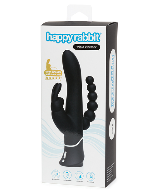 Lovehoney Happy Rabbit Triple Curve Rabbit Vibrator - Black