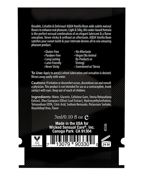 Wicked Sensual Care Collection Waterbased Personal Lubricant - .1 Oz Vanilla Bean