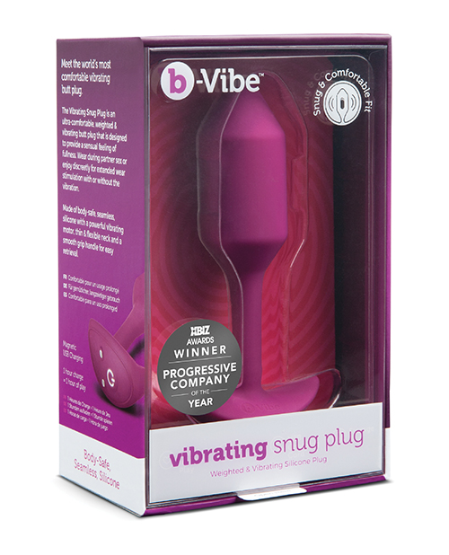 B - Vibe Vibrating Weighted Snug Butt Plug M - 112 G Rose