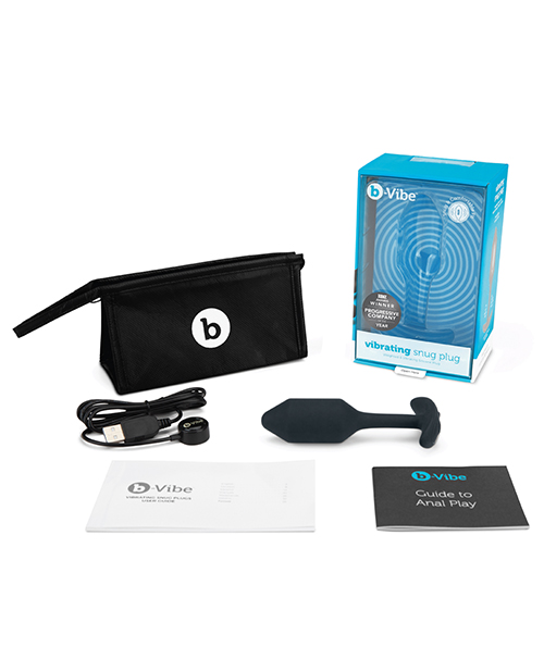 B - Vibe Vibrating Weighted Snug Butt Plug M - 112 G Black