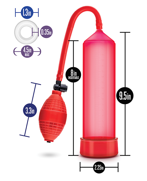 Blush Performance Vx101 Male Enhancement Penis Pump - Red