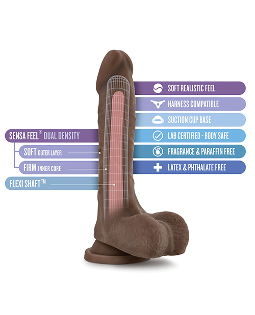 Blush Au Naturel Mister Perfect Realistic Dildo - Chocolate