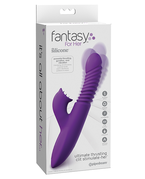Pipedream Fantasy For Her Ultimate Thrusting Clit Stimulator - Her Rabbit Vibrator - Purple