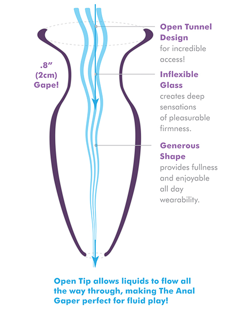 Pipedream Anal Fantasy Elite Beginners Anal Glass Gaper Butt Plug - Clear