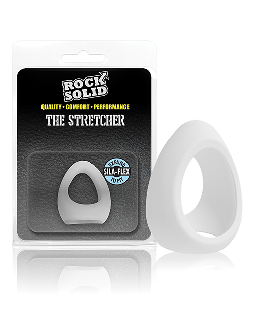 Doc Johnson Rock Solid Ball Stretcher Cock Ring Translucent Silicone