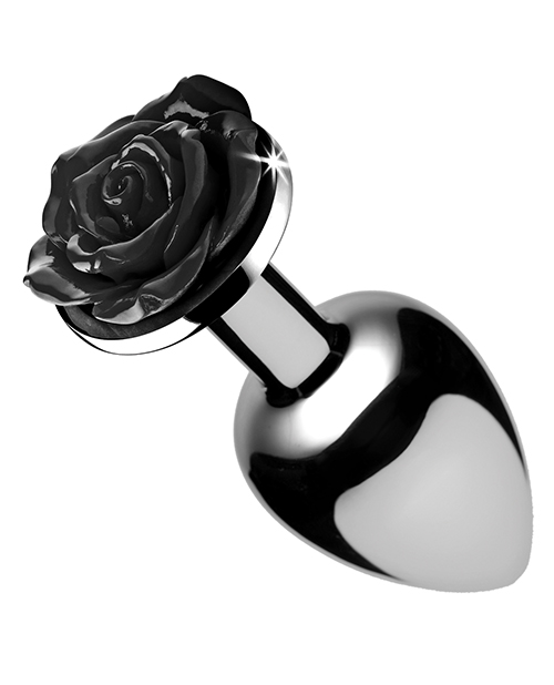 XR Bootysparks Black Rose Anal Butt Plug Small