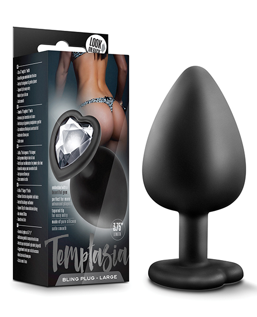 Blush Temptasia Bling Butt Plug With Gem Large - Black