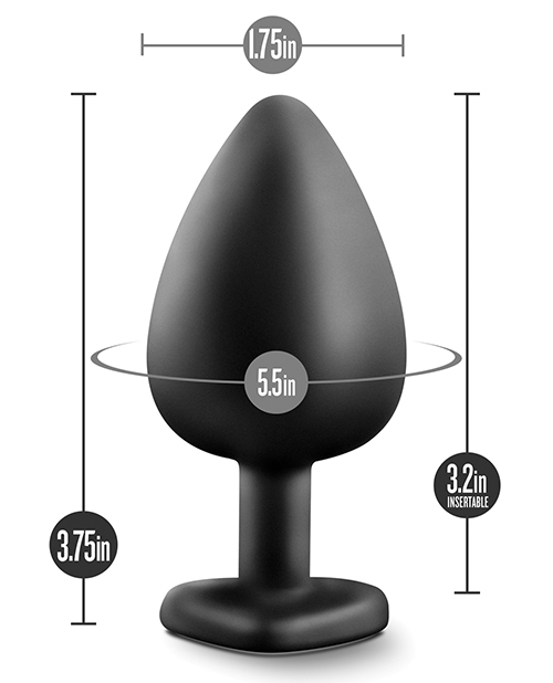 Blush Temptasia Bling Butt Plug With Gem Large - Black