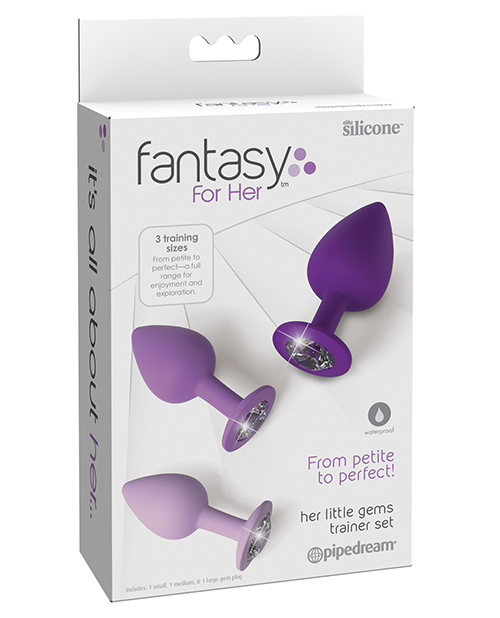 Pipedream Fantasy For Her Little Gems Trainer Set Butt Plug - Purple