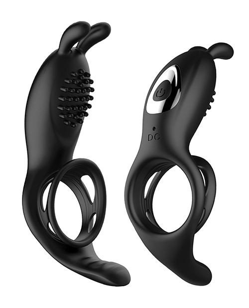 Hott Products Bliss Hummingbird Vibrating Cock Ring - Black