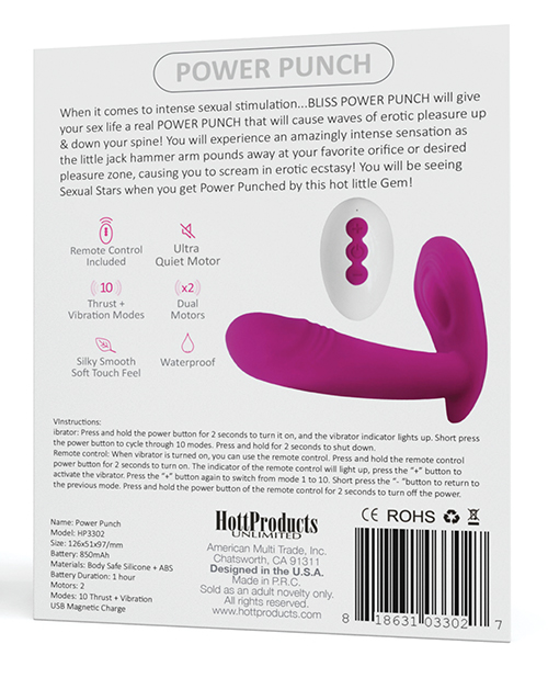 Hott Products Bliss Power Pinch Thrusting Rabbit Vibrator