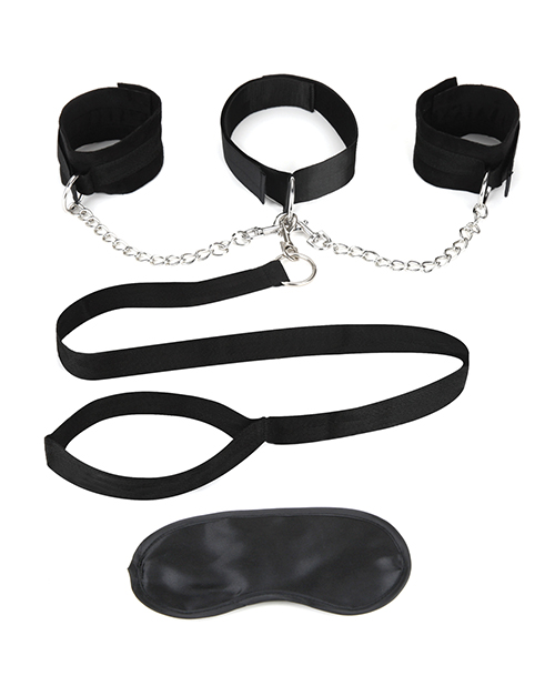 Lux Fetish Collar, Cuffs, & Leash Set - Removable