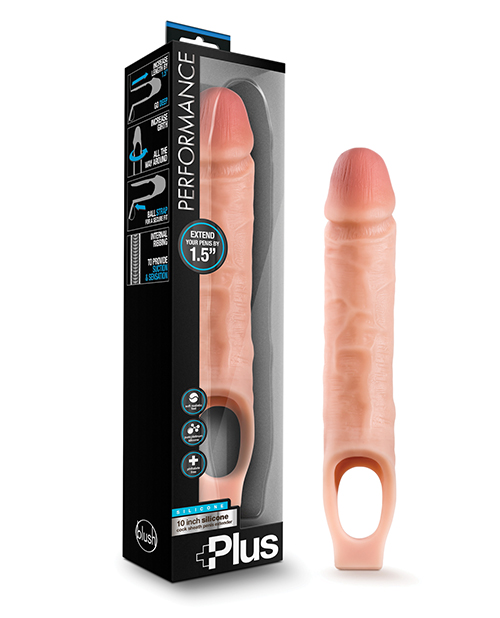 Blush Performance Plus 10" Silicone Cock Sheath Penis Extension - Flesh