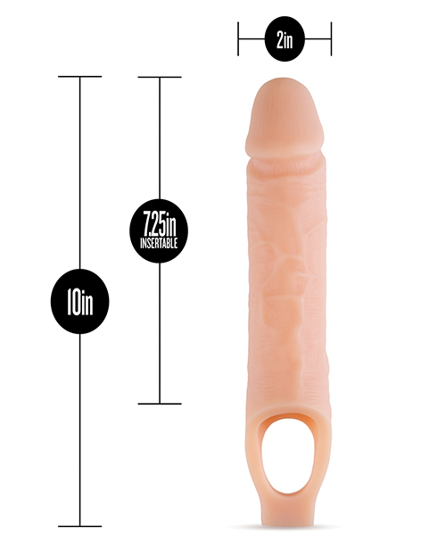 Blush Performance Plus 10" Silicone Cock Sheath Penis Extension - Flesh
