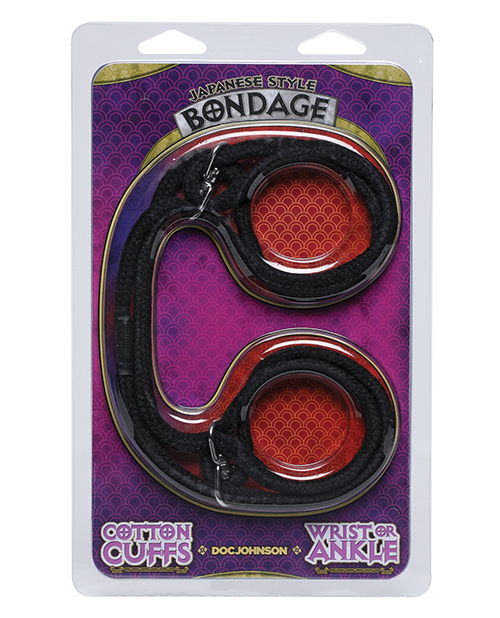 Doc Johnson Fetish Japanese Style Bondage Wrist Or Ankle Cotton Rope - Black