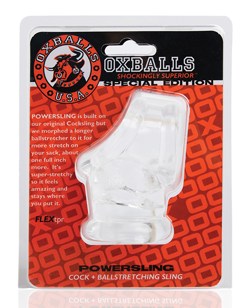 Oxballs Powerballs Cock Sling & Ball Stretcher - Clear