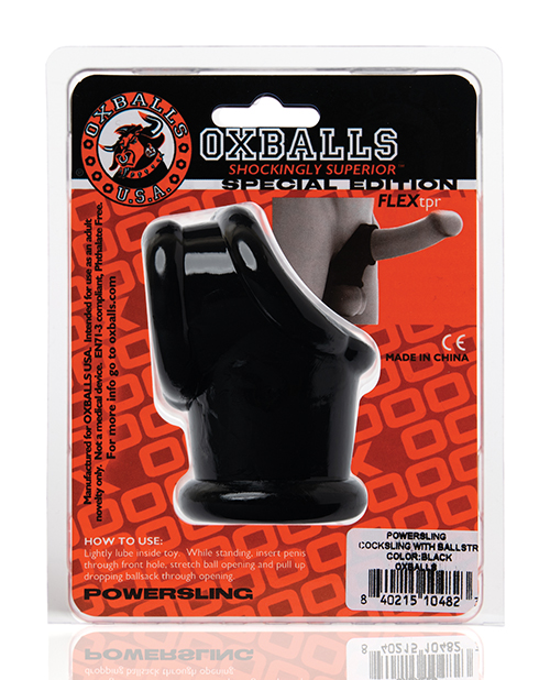 Oxballs Powerballs Cock Sling & Ball Stretcher - Black