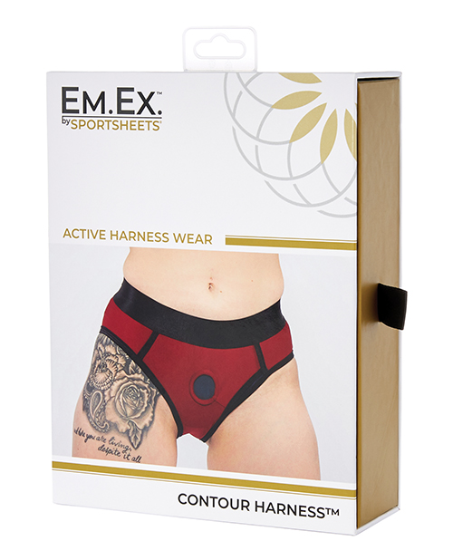 Sportsheets Em.Ex. Contour Strap On Dildo Harness Xx - Large - Red