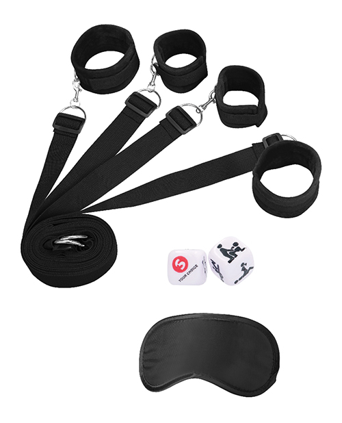 Shots Ouch Fetish Under The Bed Bindings Restraint System - Black