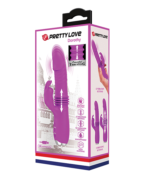 Pretty Love Dorothy Thrusting Rabbit Vibrator - Fuchsia