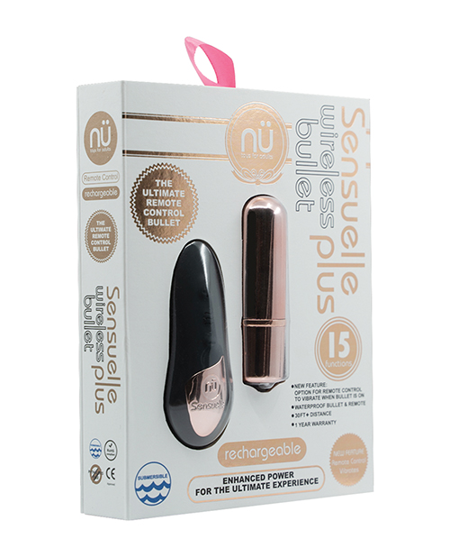 Nu Sensuelle Remote Control Wireless Bullet Vibrator Plus - Rose Gold