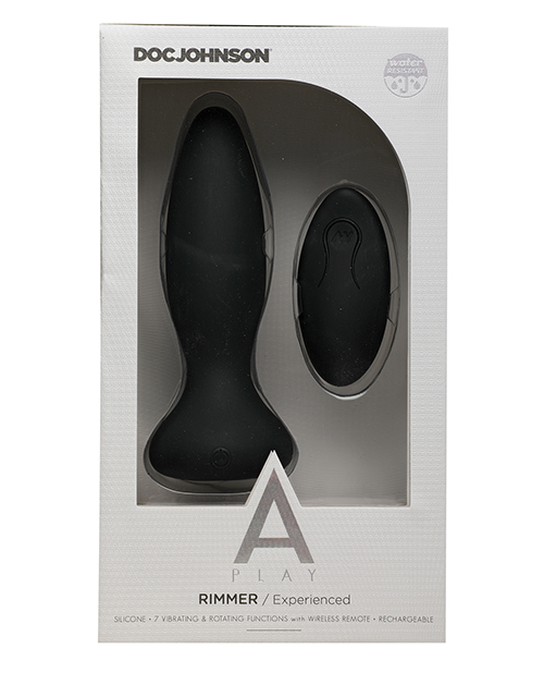 Doc Johnson A Play Rimming Experienced Rechargeable Silicone Anal Butt Plug With Remote - Black