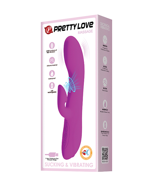 Pretty Love Flirt Sucking Rabbit Vibrator - 12 Functions