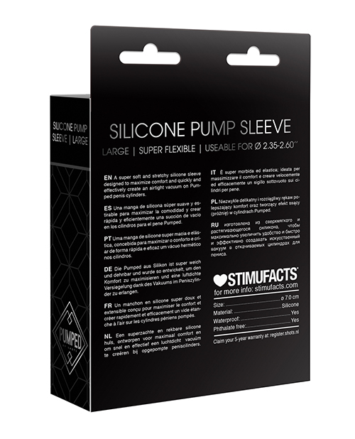 Shots Pumped Penis Pump Sleeve Large - Black