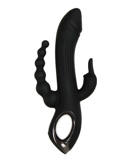 Evolved Trifecta Triple Stim Rechargeable Rabbit Vibrator - Black