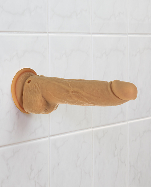 BMS Naked Addiction 9" Thrusting Suction Cup Dildo With Remote - Caramel