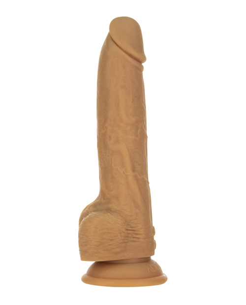 BMS Naked Addiction 9" Thrusting Suction Cup Dildo With Remote - Caramel