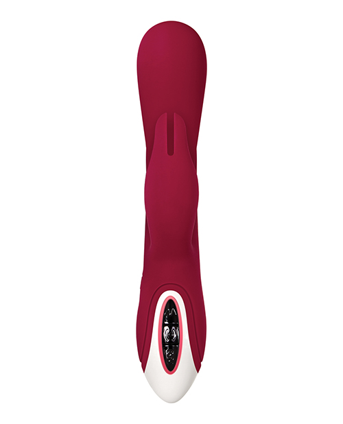 Evolved Inflatable Bunny Dual Stim Rechargeable Rabbit Vibrator - Burgundy