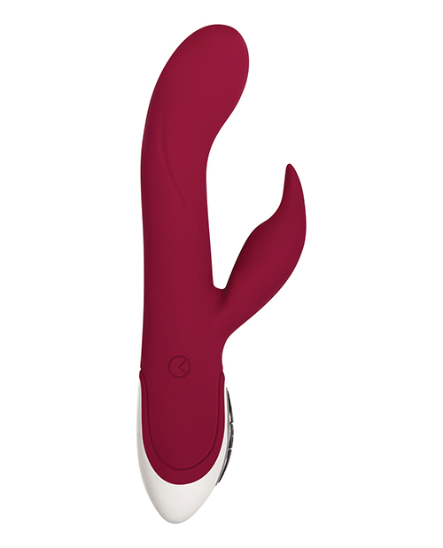 Evolved Inflatable Bunny Dual Stim Rechargeable Rabbit Vibrator - Burgundy