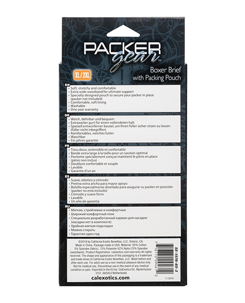 CalExotics Packer Gear Boxer Brief With Packing Pouch - Xl/2Xl