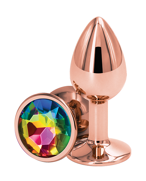 NS Novelties Rear Assets Rose Gold Small Butt Plug - Rainbow