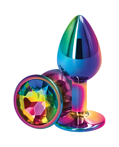 NS Novelties Rear Assets Mulitcolor Small Butt Plug - Rainbow