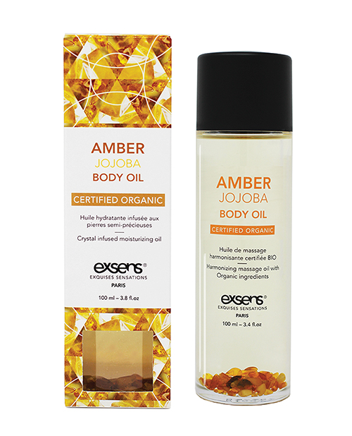 Exsens Of Paris Organic Body Oil With Stones - Amber Jojoba 100 Ml
