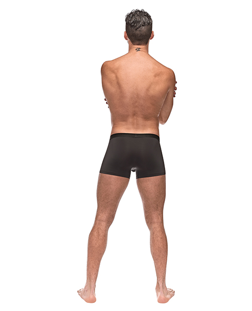 Male Power Men's Private Screening Micro Mesh & Modal Pot Leaf Black Sm