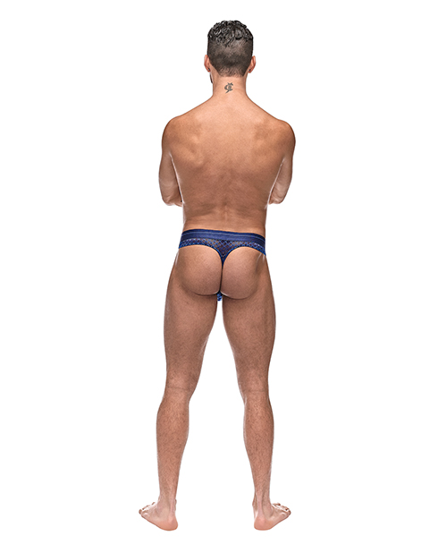 Male Power Men's Diamond Mesh Bong Thong Blue L/Xl