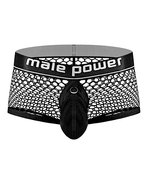 Male Power Men's Cock Pit Fishnet Mini Cock Ring Short Black Xl