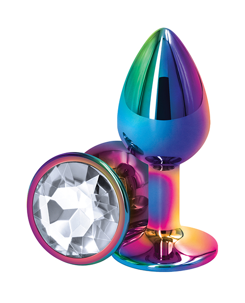 NS Novelties Rear Assets Mulitcolor Small Butt Plug - Clear