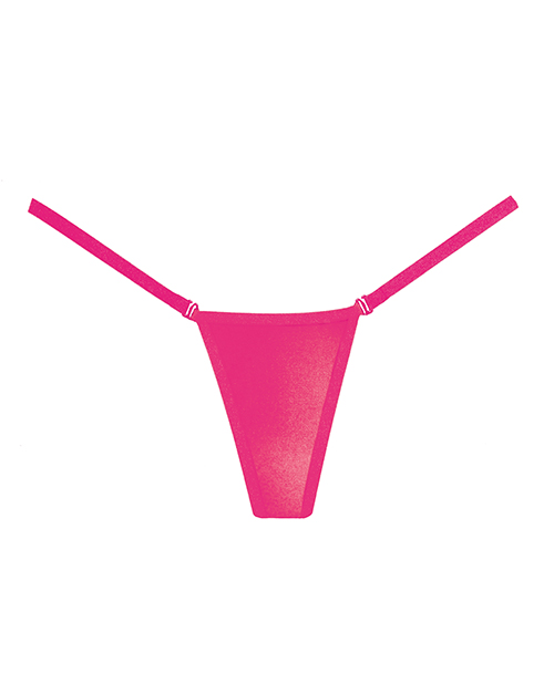 Allure Adore Between The Cheats Wetlook Panty Hot Pink O/S